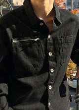 [4SEASON] Washed denim zipper shirts jacket(2color)