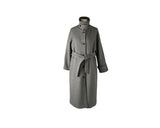 Naren High Neck Quilted Wool Belt Long Coat