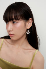 [silver925] draw flower earring