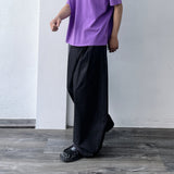 Draped Black Wide Trousers