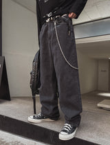 Carry Of Back Lettering Denim Pants
