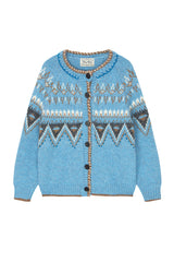 Atelier Jacquard Knit Cardigan [Blue]