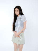 PLEATES WRAP SKIRT [IVORY]