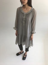 Hibbi neck frill dress (2color)