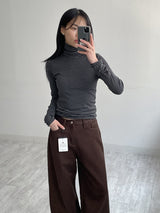 [Brushed クロンボーダータートルネックTシャツ