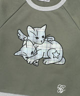 W ANGEL CATS SWEATSHIRT CHARCOAL(CV2FFFM441A)