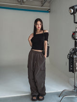 loopy pocket cargo nylon pants