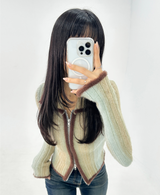 COLOR-BLOCK GRADATION 2-WAY KNIT ZIP-UP - 2 COLOR