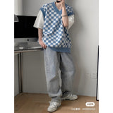 (沒有尺寸）T2425 blue lattice knitted vest