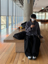 Plaid Check Hooded Shirt (2 Colors)