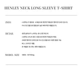 HENLEY NECK LONG SLEEVE T-SHIRT_BLACK