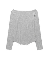 Sheer Wool Tencel LS Tee Grey (KIB6MFT566A)