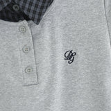 Check collar layered polo shirt 231330477