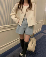 Little Paris Double-breasted Short Wool Coat