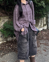 Rui Vintage Wine Check Shirt