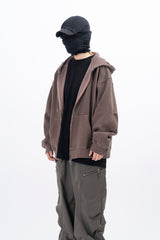 Ard Two Way Pigment Hooded Zip-Up