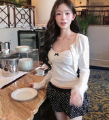 [♡MADE♡] mavie volume the sleeveless + cuffs cardigan set