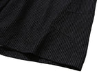 Side Slit Bermuda Denim Pants Black