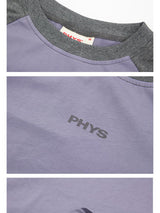 カラーブロックラグランスリーブスリムフィット長袖Tシャツ