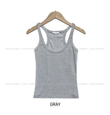 [U-BASIC] Boldy Line Ribbed Crop Sleeveless