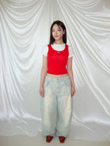 basics sleeveless - type 4(red,white,blue,flower)
