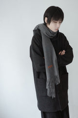 relaxed hood wool coat