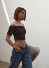 OFFSHOULDER LAYERED TOP_ BLACK