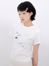Baking Print T-Shirt(BLUE)