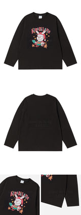 24FW SANTA RABBIT PRESENT LONG SLEEVE T-SHIRT BLACK