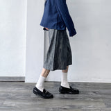 Striped Structured Wide Shorts