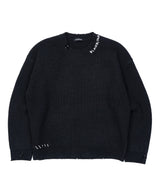 BBD Hand-stitched Logo Ripped Sweater (Black)