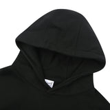 DOUBLE LOOP LOGO SLEEK HOODIE SWEATSHIRT BLACK