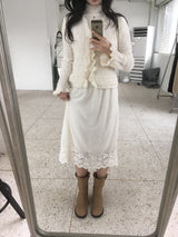 Lace knit skirt