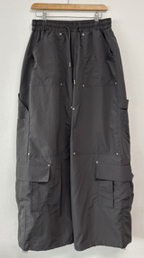 DOWN CARGO RIVET NYLON LONG PANTS 🖤🤎🩶3COLOR