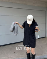 【MADE】Nylon Shirt Mini Dress