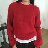 Lakong Loose Fit Angora Round Knitwear