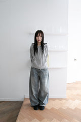 low waist washing wide denim(2colors)