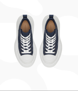 Navy Blue High Top Canvas Shoes