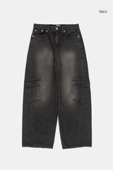 スラッシュニーカーゴワイドデニムパンツ