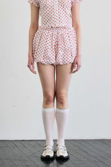 MINI HEART BALLOON SKIRT PANTS / WHITE