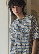 TOZ loose fit tweed half shirt