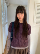 シュールウールケーブル半袖ニット