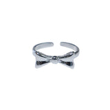 925silver Glossy ribbon silver ring
