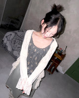 (2color) Ruffle Lace Soft Cardigan
