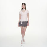 Chiffon Corset Blouse - PINK