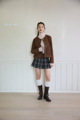 FRILL POCKET SUEDE JACKET (2 COLORS)