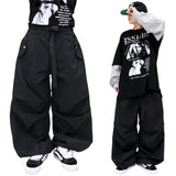 wide-parasuit buckle pants