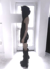 (AESPA NINGNIG PICK) KY04-TWIN GIRL TANK DRESS (BLACK)