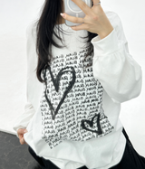 (LOVELY + HIP♥)レタリング長袖Tシャツ - 2カラー
