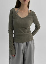[MADE] Rubili Wide V-Neck Long Sleeve T-Shirt